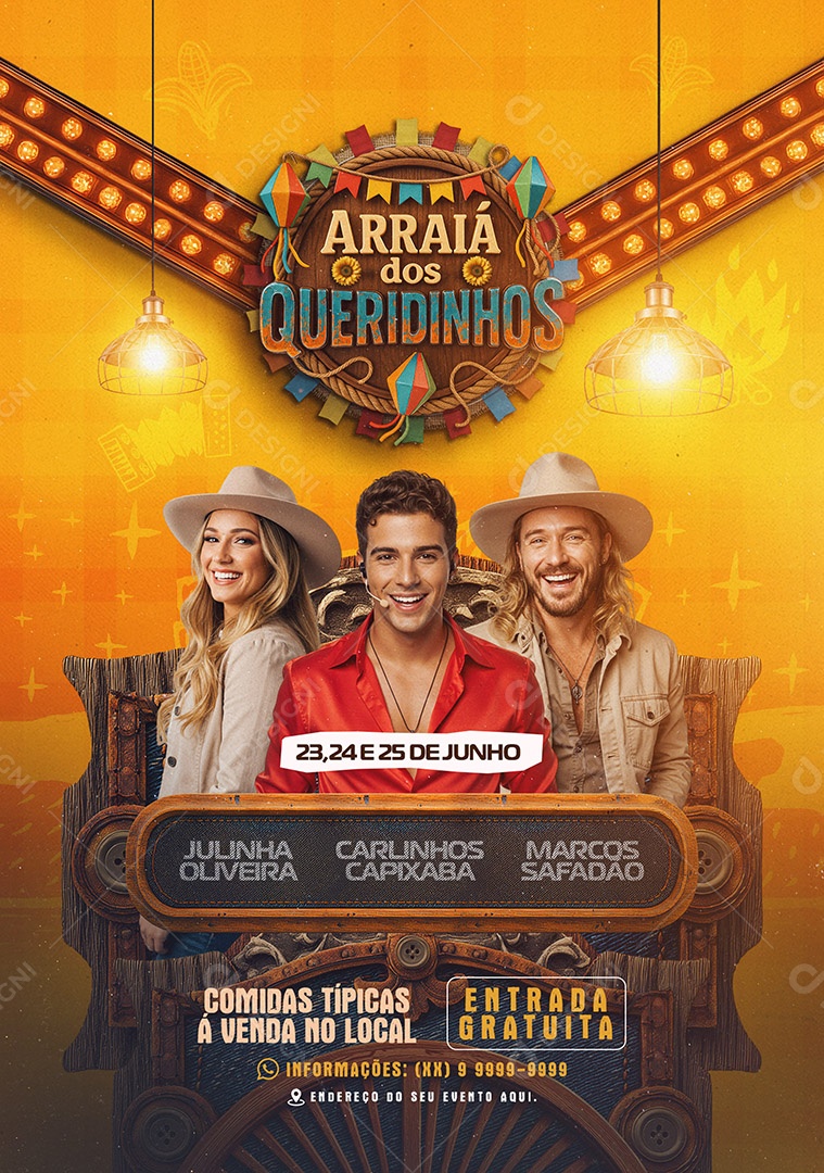 Feed Flyer Arraiá dos Queridinhos Social Media PSD Editável