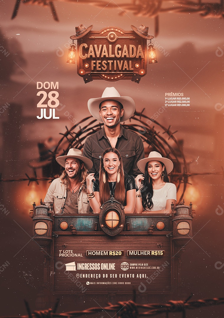 Feed Flyer Cavalgada Festival Social Media PSD Editável