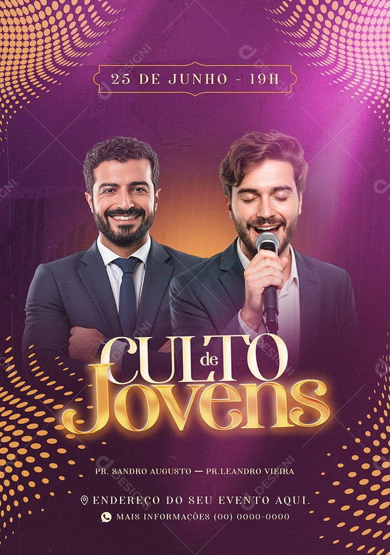 Feed Flyer Culto de Jovens Social Media PSD Editável