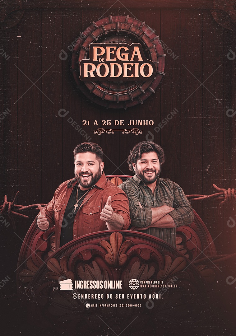 Feed Flyer Pega Rodeio Social Media PSD Editável