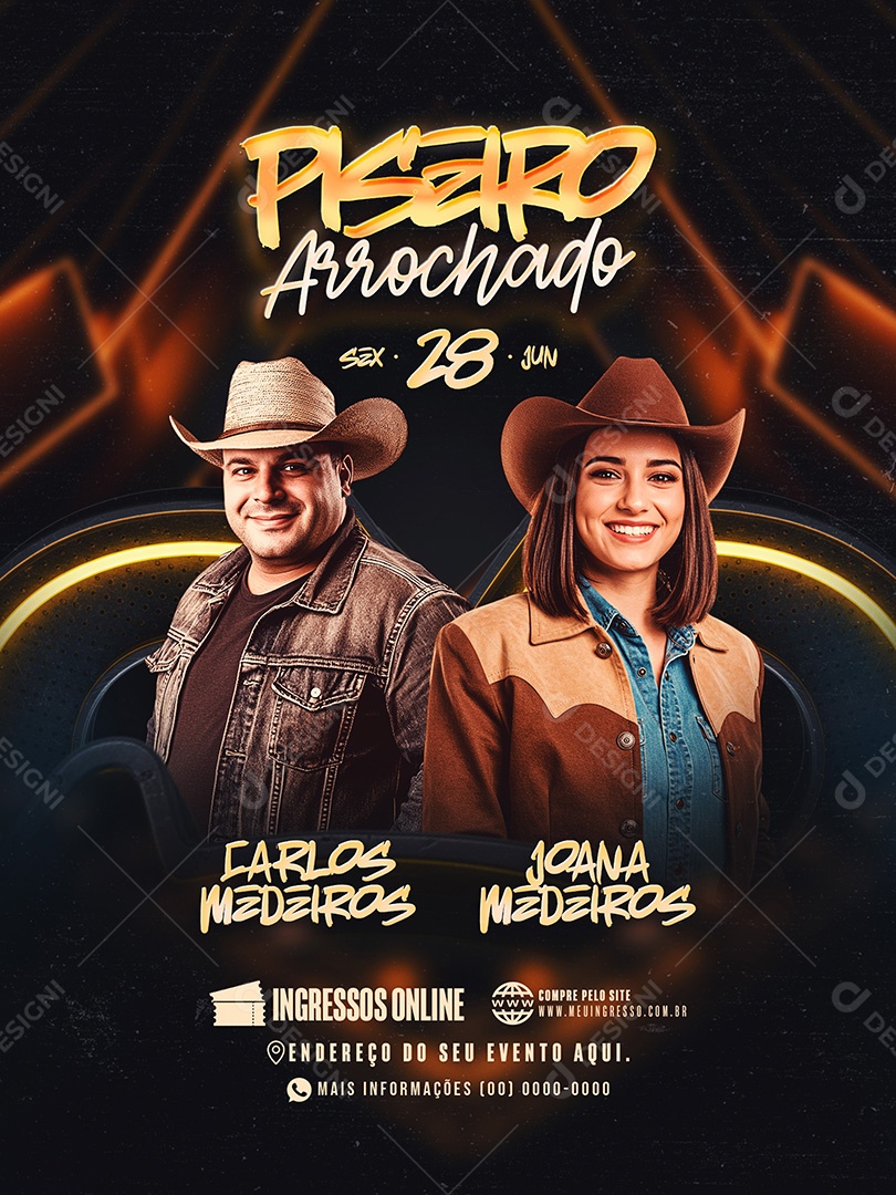 Feed Flyer Piseiro Arrochado Social Media PSD Editável