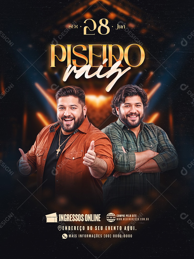 Feed Flyer Piseiro Raiz Social Media PSD Editável