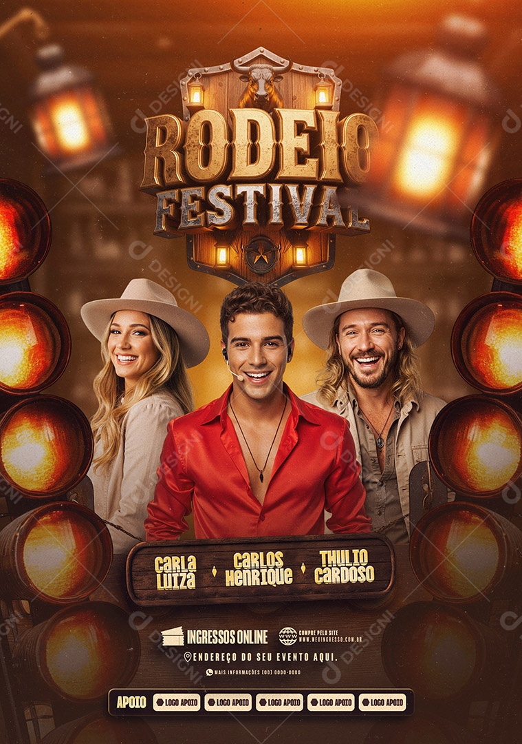 Feed Flyer Rodeio Festival Social Media PSD Editável