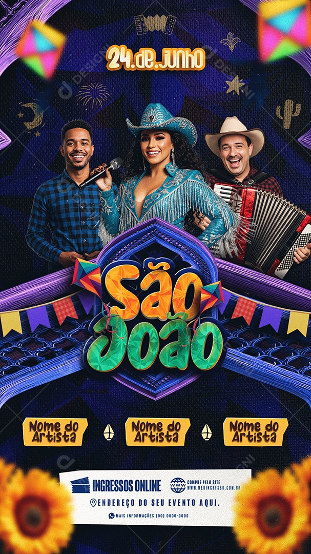 Story Flyer São João 24 de Junho Social Media PSD Editável