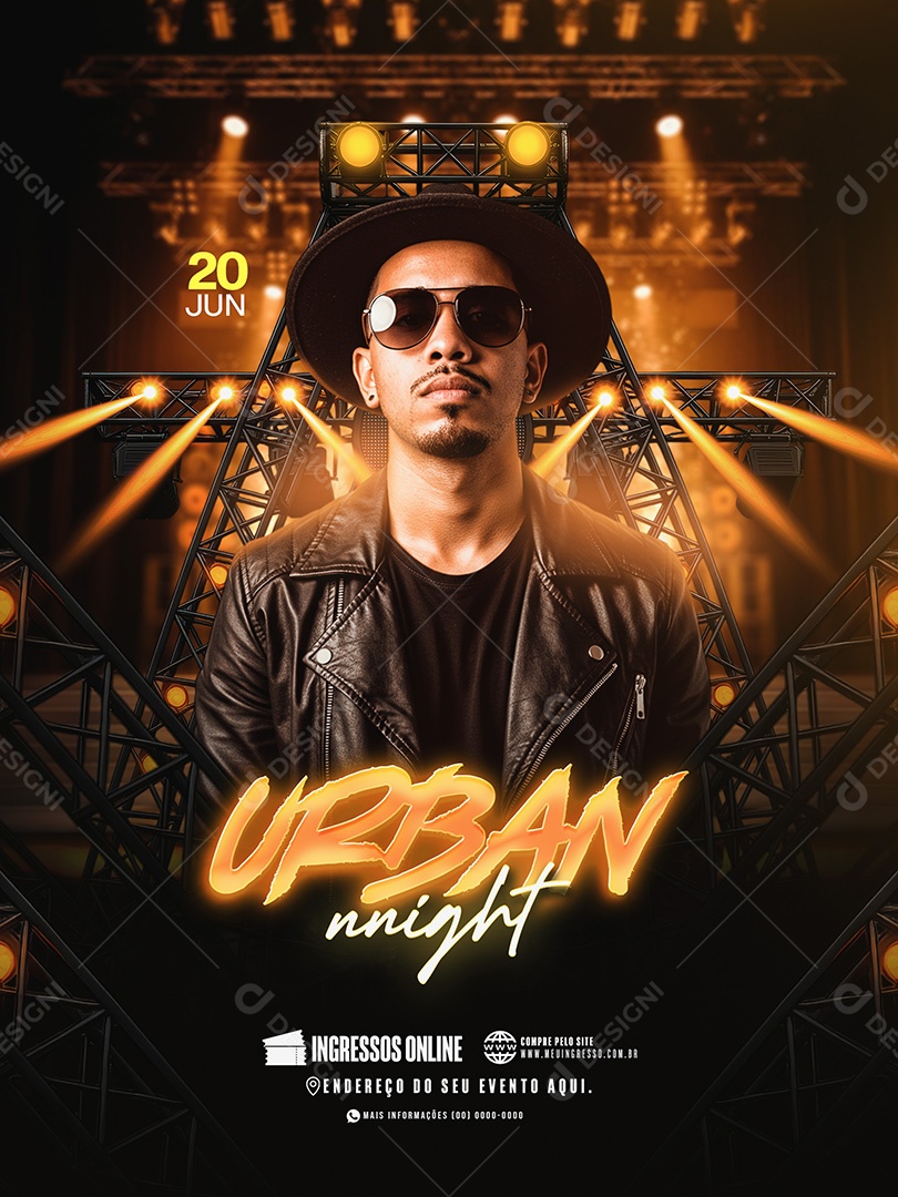 Feed Flyer Urban Night Social Media PSD Editável