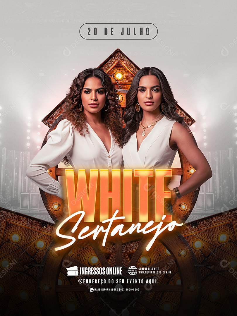 Feed Flyer White Sertanejo Social Media PSD Editável