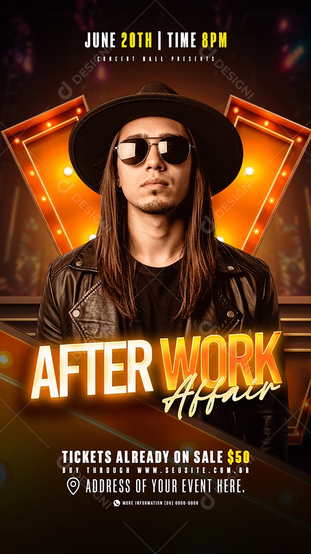 Story Flyer After Work Affair Social Media PSD Editável