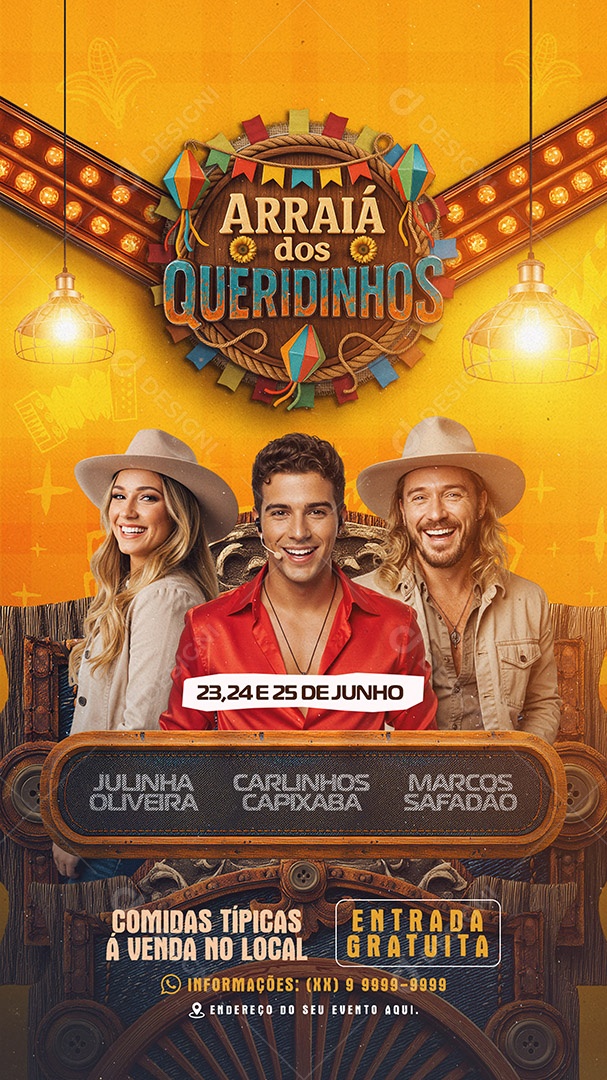 Story Flyer Arraiá dos Queridinhos Social Media PSD Editável