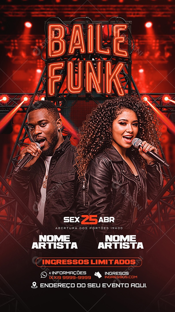 Story Flyer Baile Funk Social Media PSD Editável