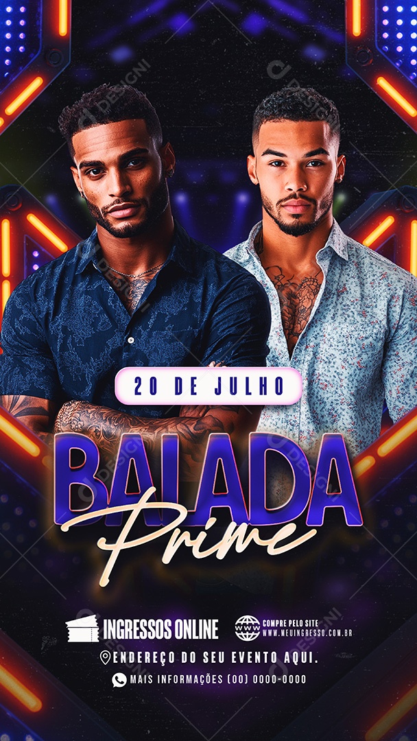 Story Flyer Balada Prime Social Media PSD Editável