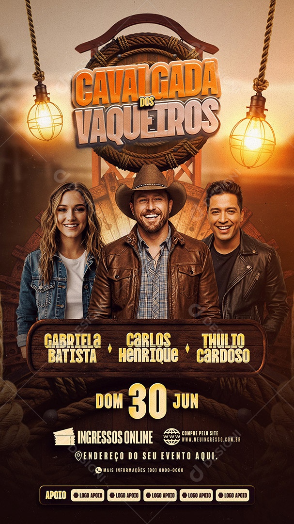 Story Flyer Cavalgada e Vaqueiros Social Media PSD Editável