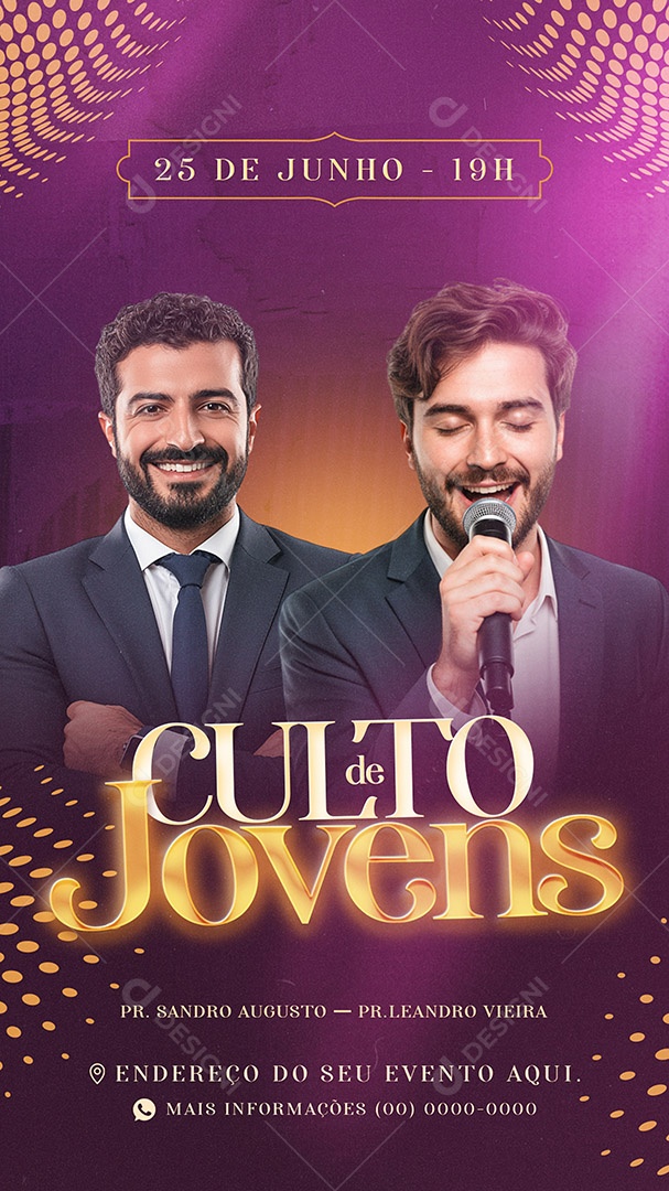 Story Flyer Culto de Jovens Social Media PSD Editável