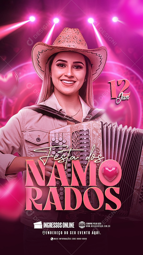 Story Flyer Festa dos Namorados Social Media PSD Editável