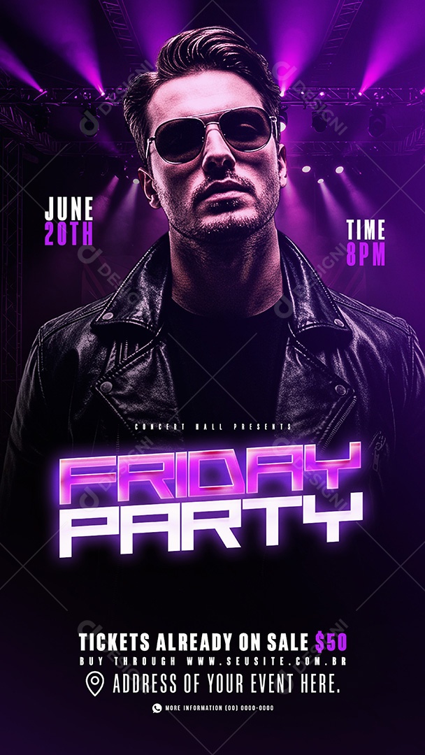 Story Flyer Friday Party Social Media PSD Editável