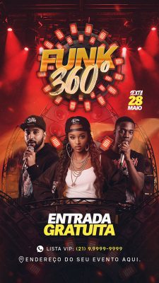 Story Flyer Funk 360 Social Media PSD Editável
