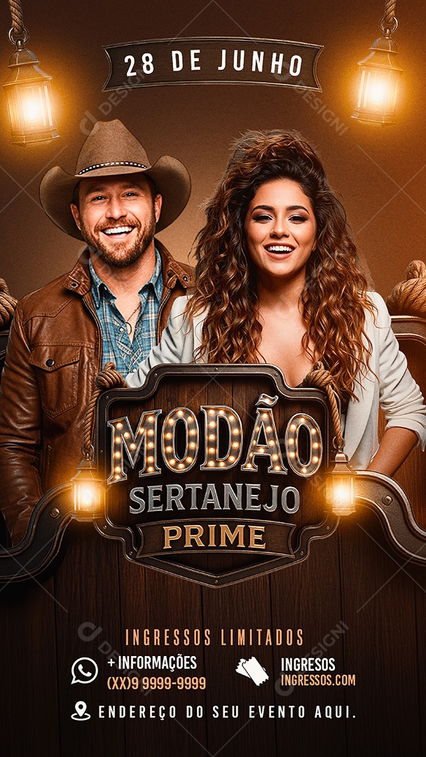 Story Flyer Modão Sertanejo Social Media PSD Editável