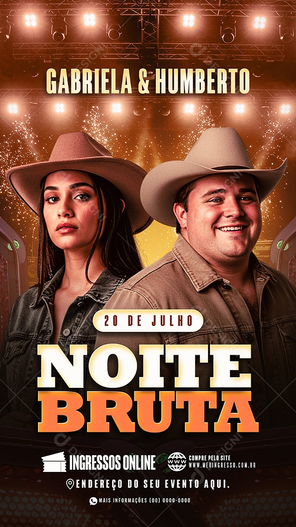 Story Flyer Noite Bruta Social Media PSD Editável