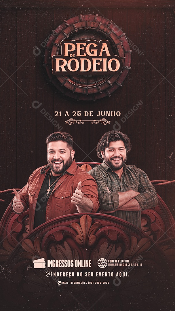 Story Flyer Pega Rodeio Social Media PSD Editável