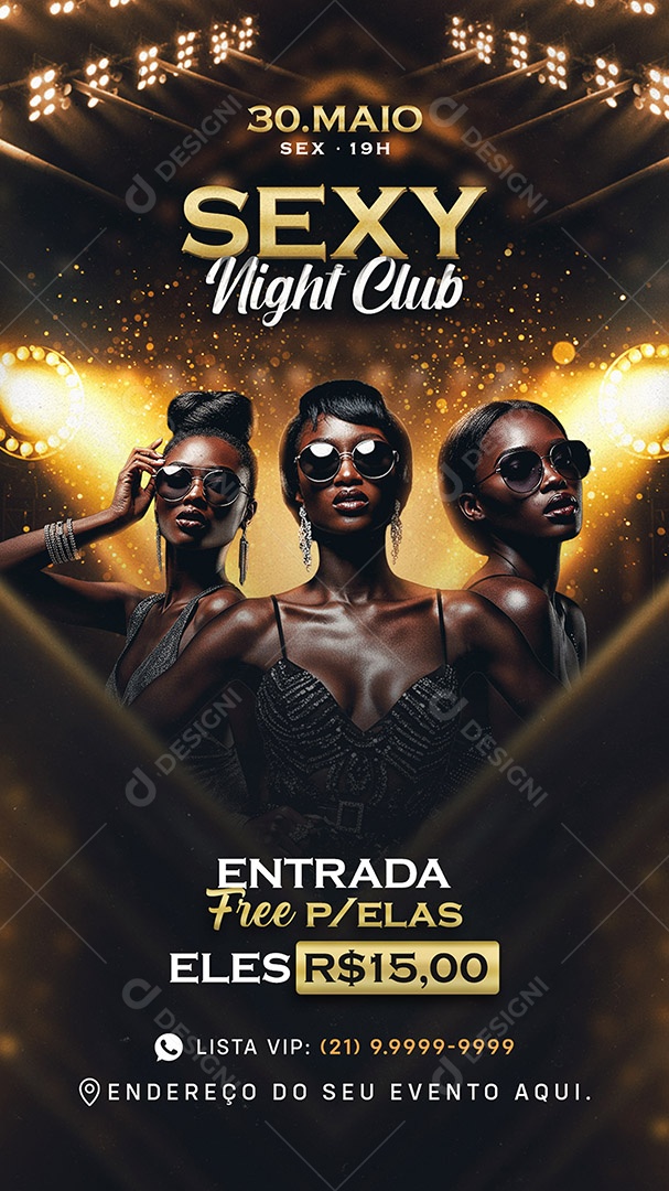 Story Flyer Sexy Night Club Social Media PSD Editável