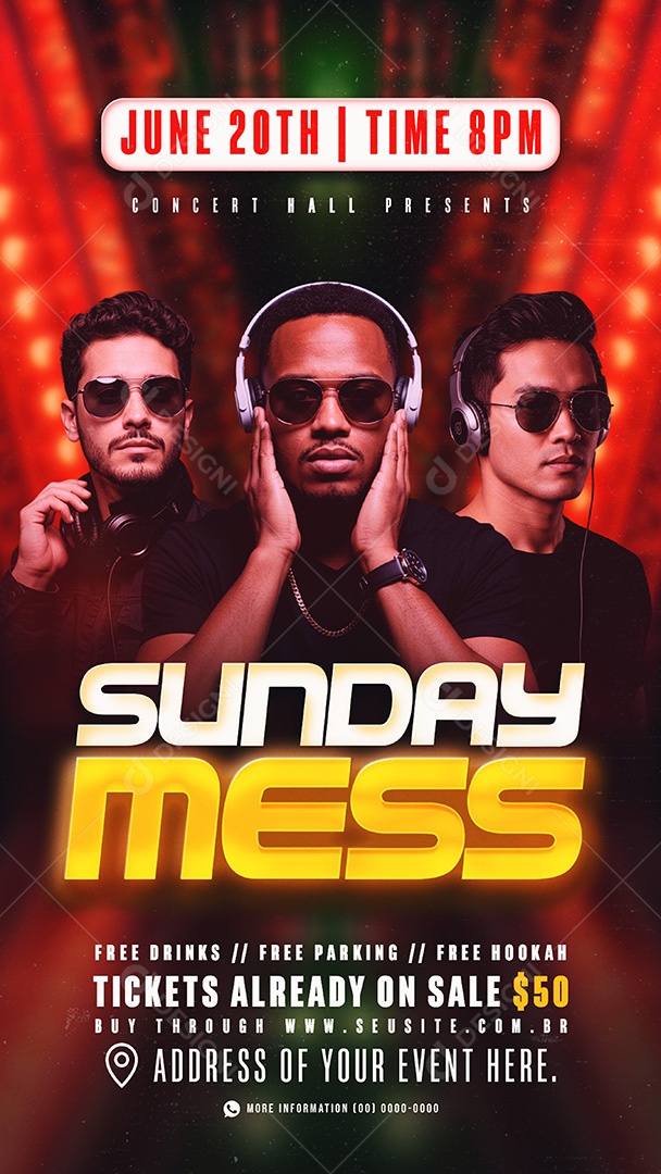 Story Flyer Sunday Mess Social Media PSD Editável