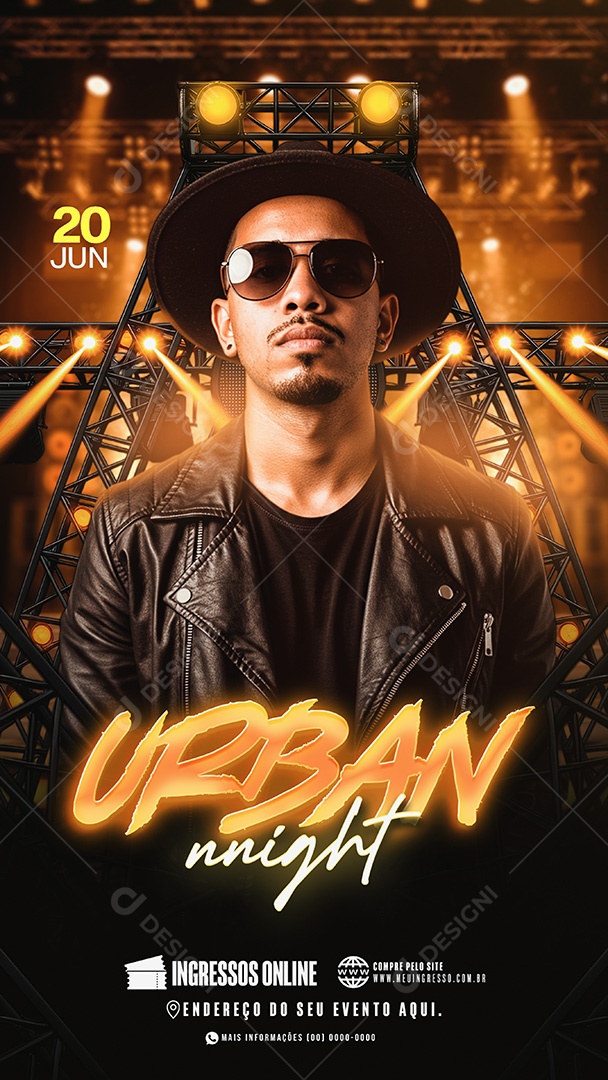 Story Flyer Urban Night Social Media PSD Editável