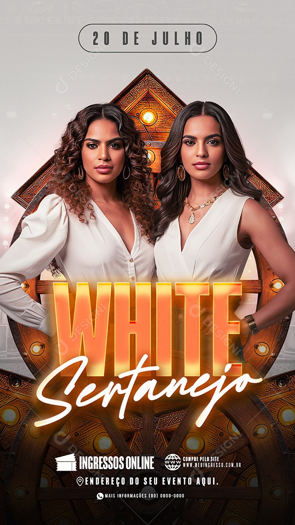 Story Flyer White Sertanejo Social Media PSD Editável
