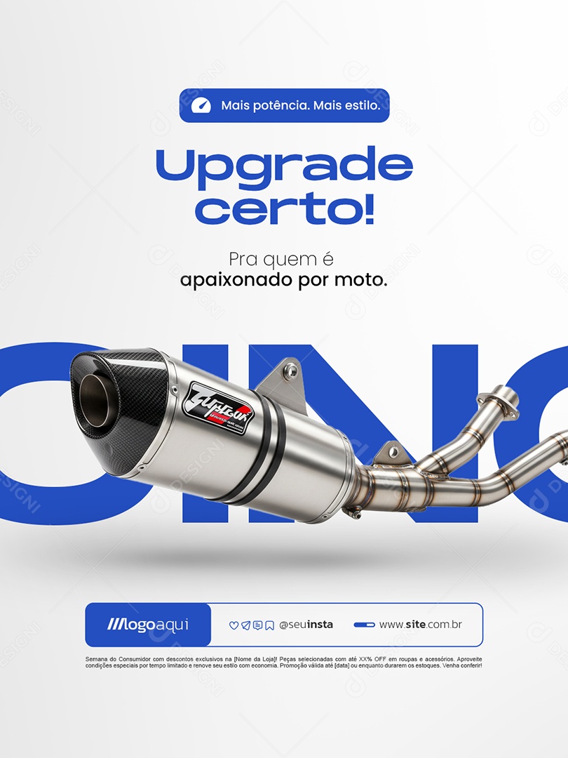 Acessórios para Moto Ponteira Esportiva Upgrade Certo Social Media PSD Editável