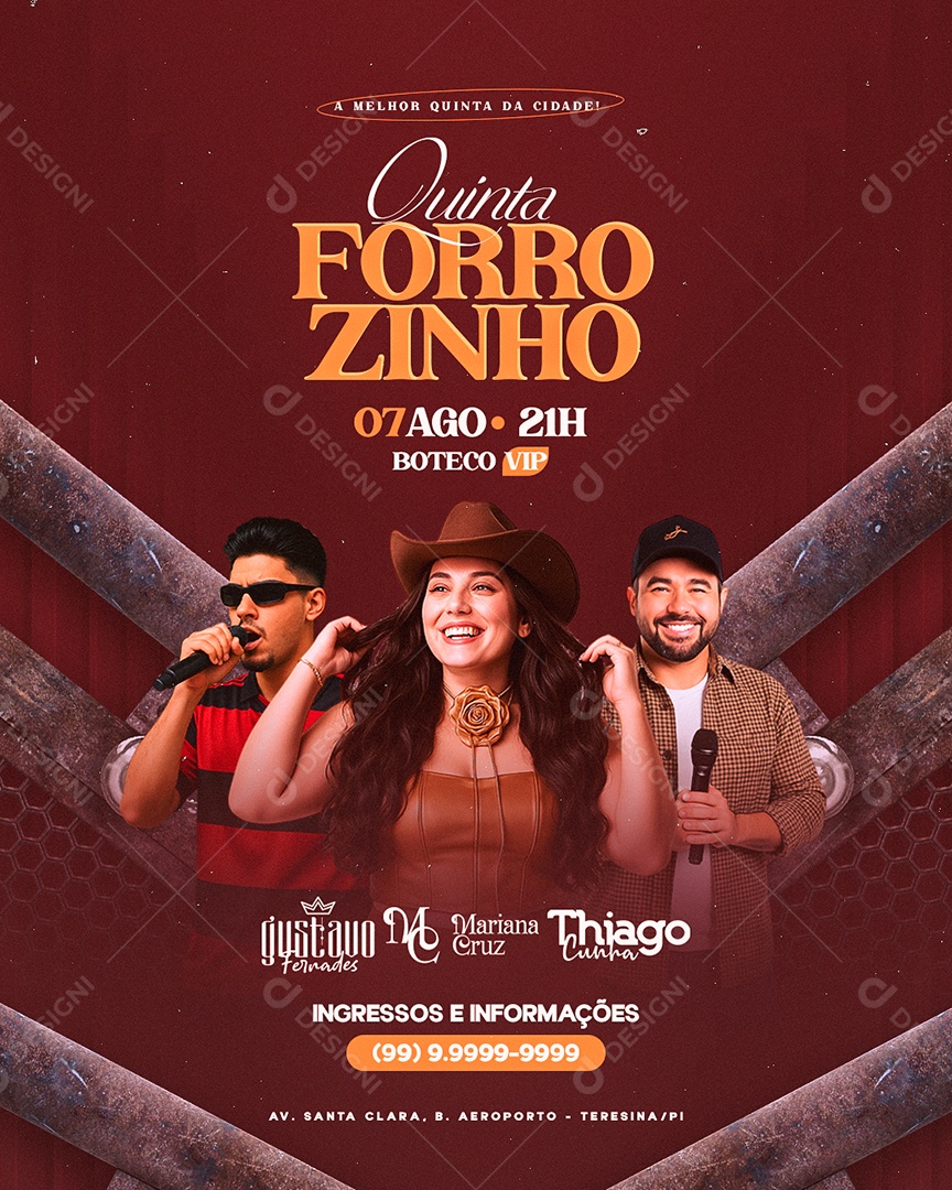 Flyer Quinta Forrozinho Social Media PSD Editável