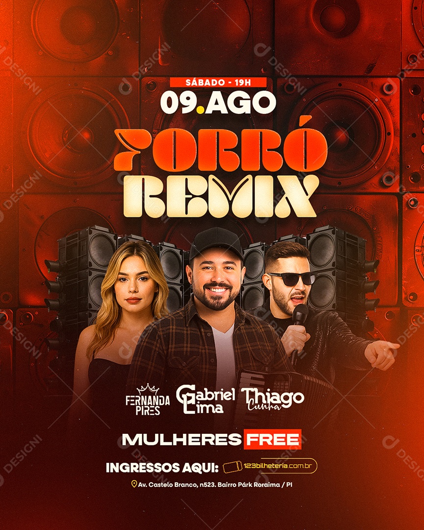 Flyer Forró Remix Social Media PSD Editável