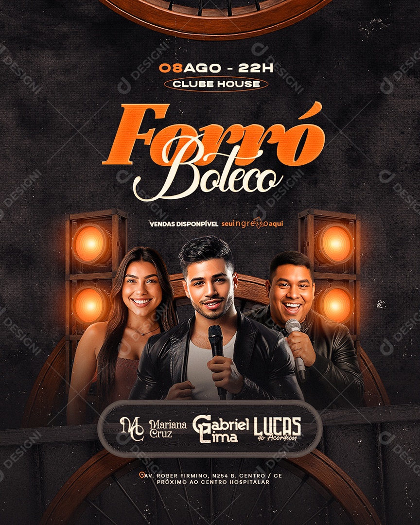 Flyer Forró Boteco Social Media PSD Editável