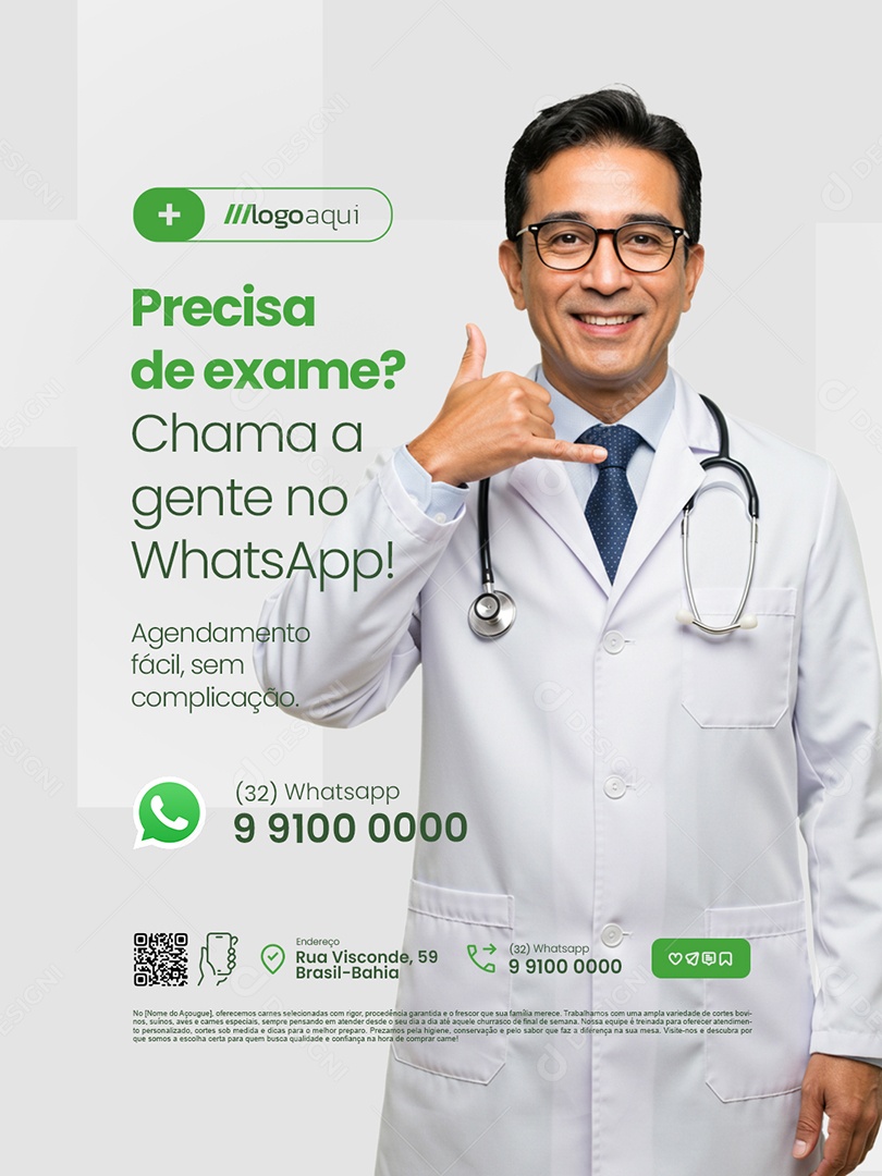 Clínica Exame Precisa de Exame Social Media PSD Editável