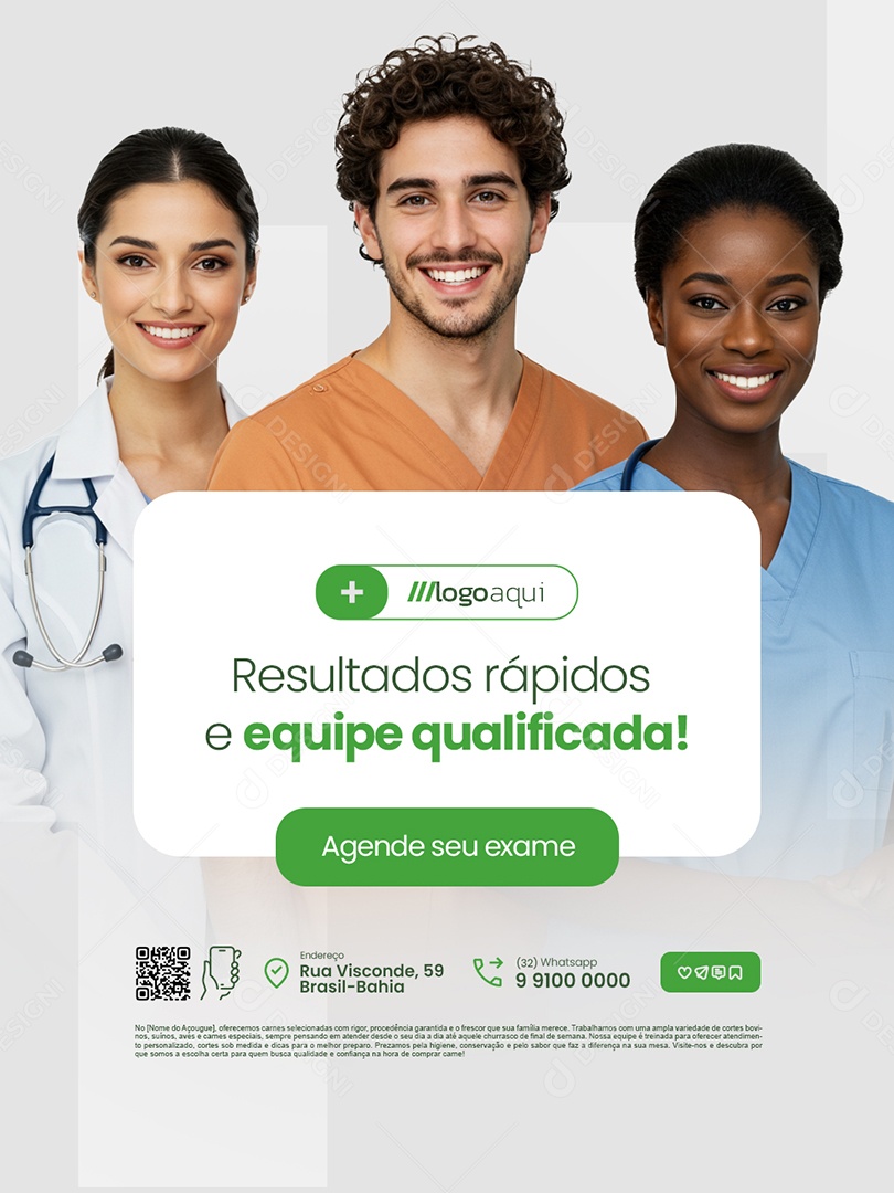 Clínica Exame Resultados Rápidos Social Media PSD Editável