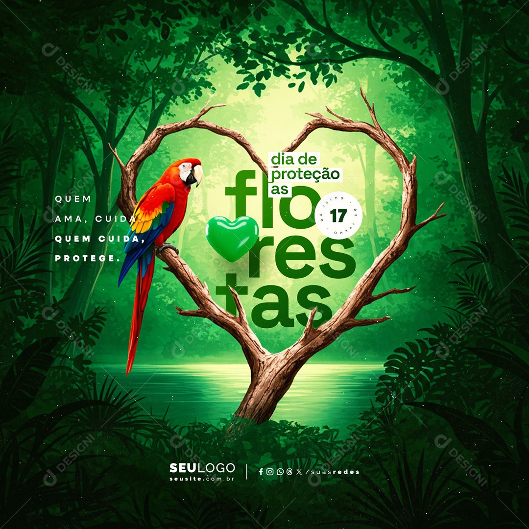 Dia de Proteção às Florestas 17 de Julho Social Media PSD Editável