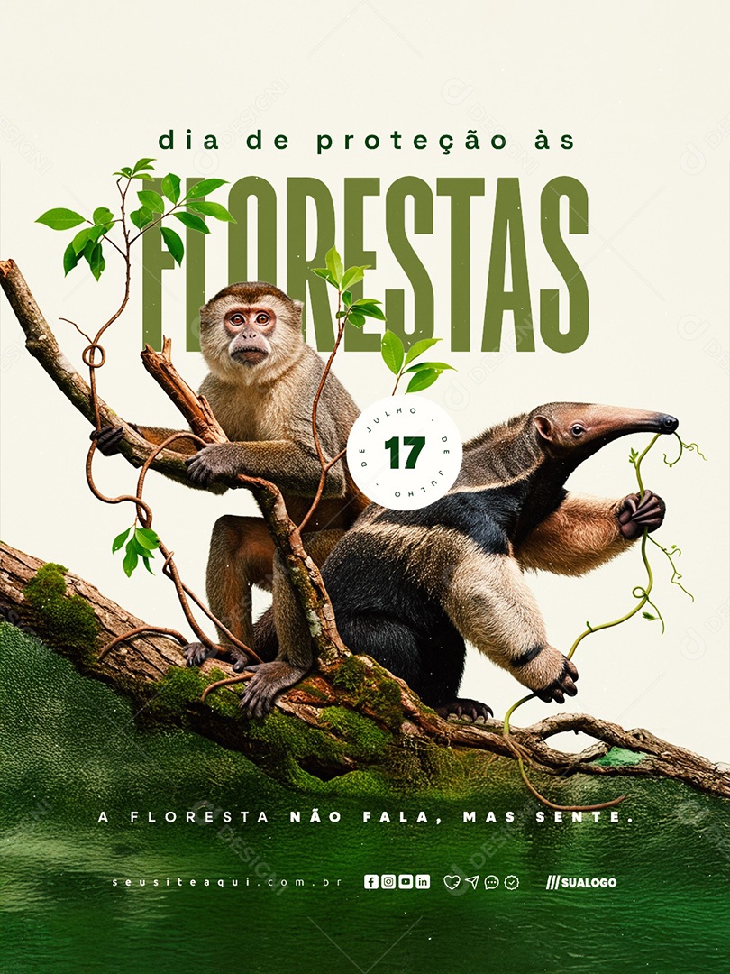 Dia de Proteção às Florestas 17 de Julho Social Media PSD Editável