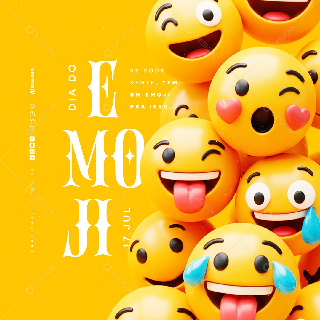 Dia do Emoji 17 de Julho Social Media PSD Editável