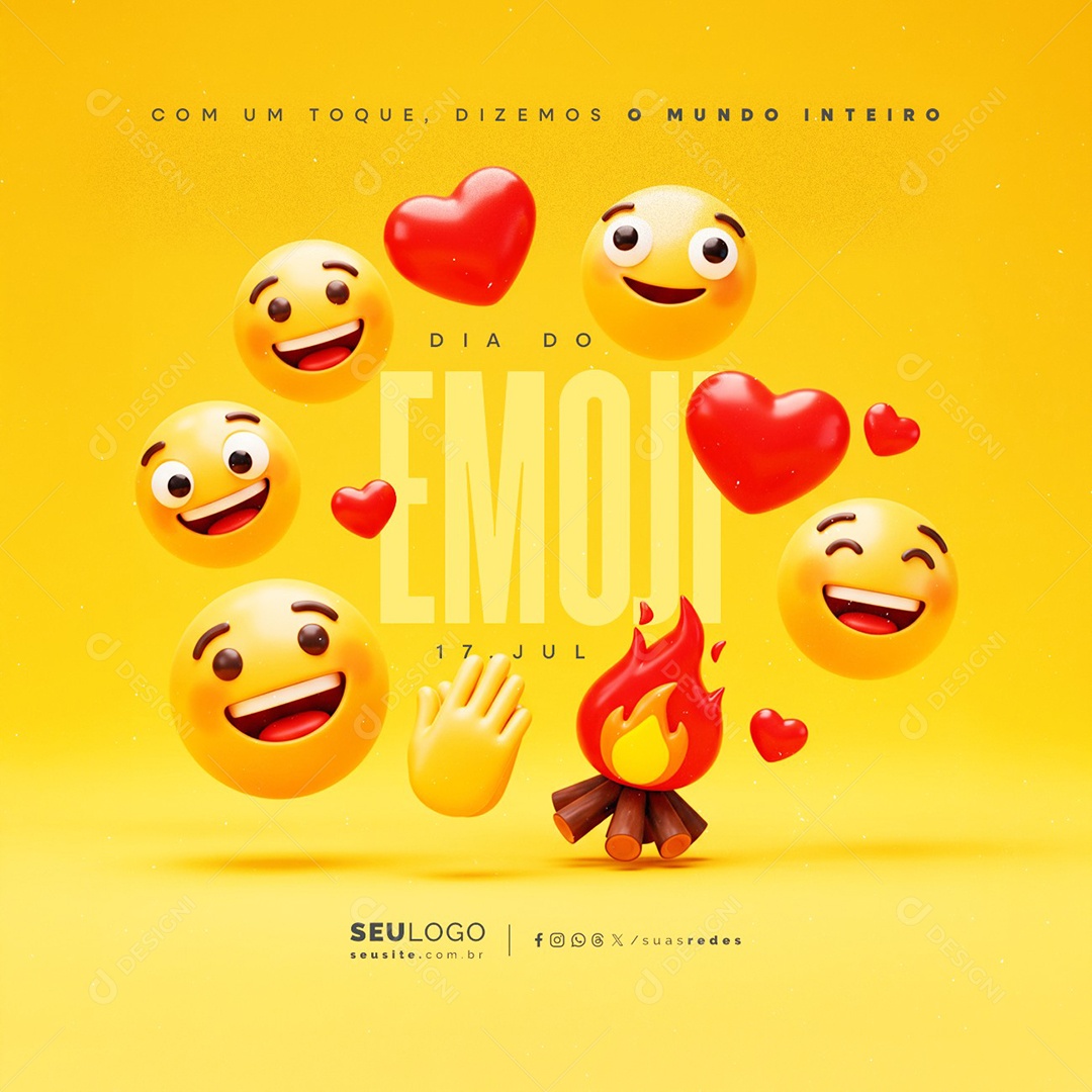Dia do Emoji 17 de Julho Social Media PSD Editável