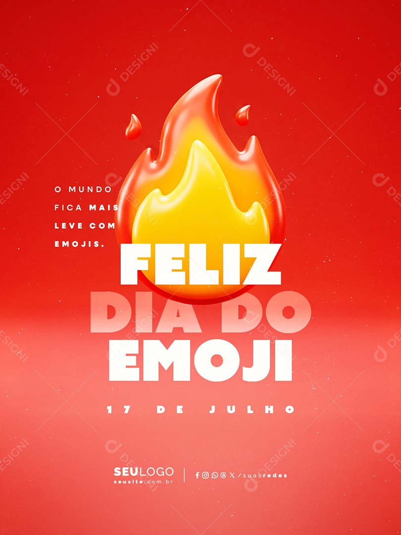 Feliz Dia do Emoji 17 de Julho Social Media PSD Editável