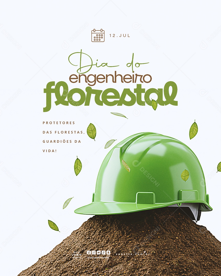 Dia do Engenheiro Florestal 12 Julho Social Media PSD Editável