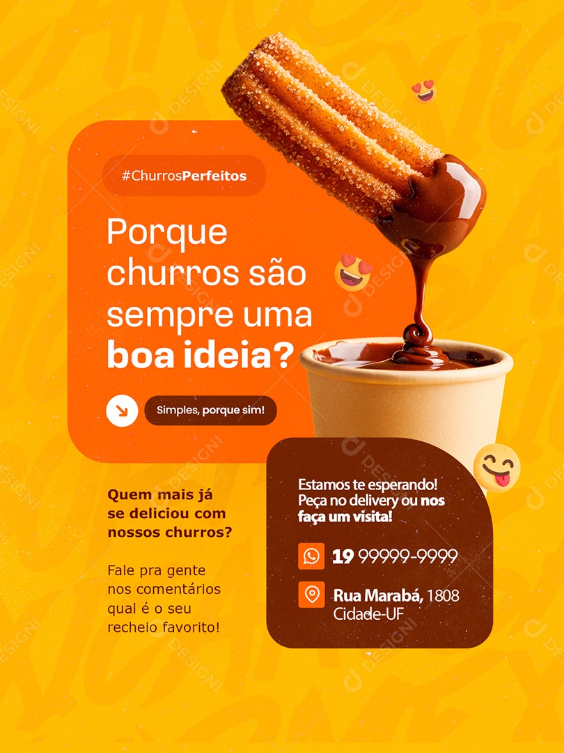 Porque Churros São Sempre Uma Boa Ideia Social Media PSD Editável