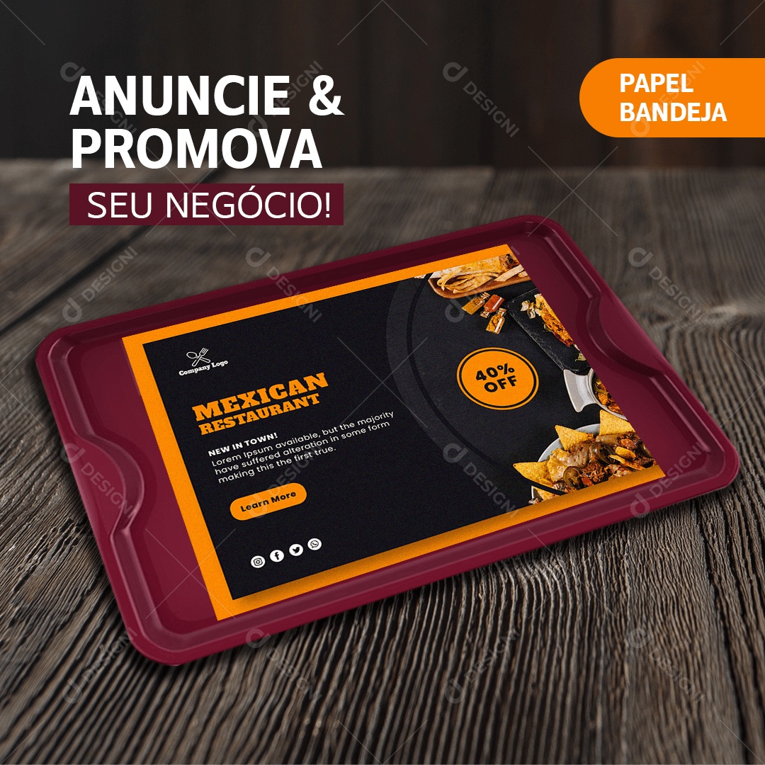 Bandeja Mockup para Composição PSD