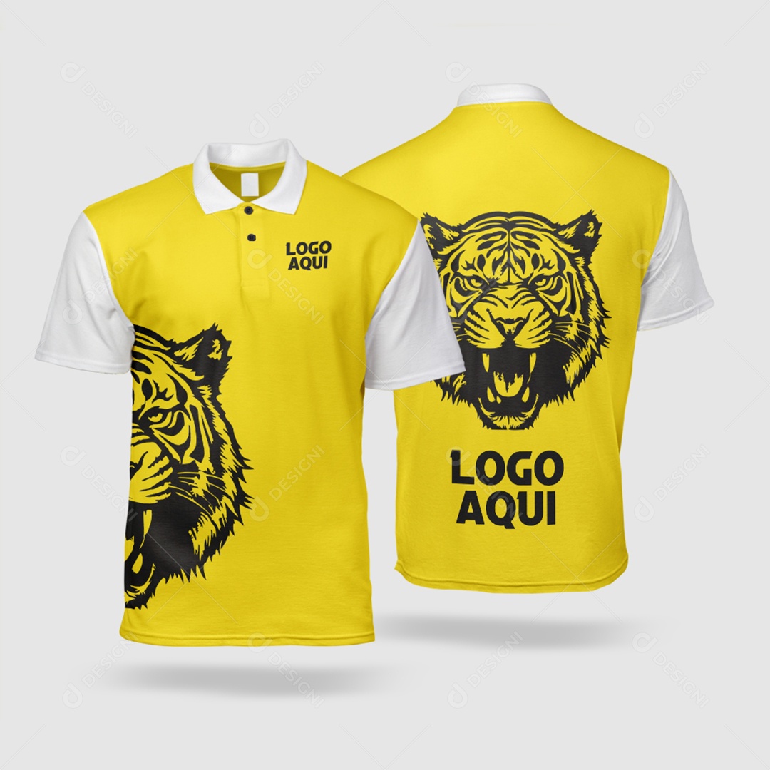 Mockup de Camiseta Polo Estampa para Composição PSD