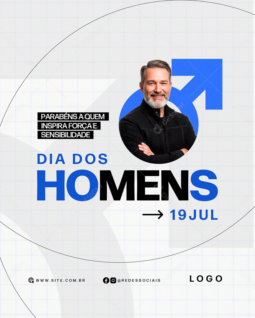 Feliz Dia do Homem 15 de Julho Social Media PSD Editável