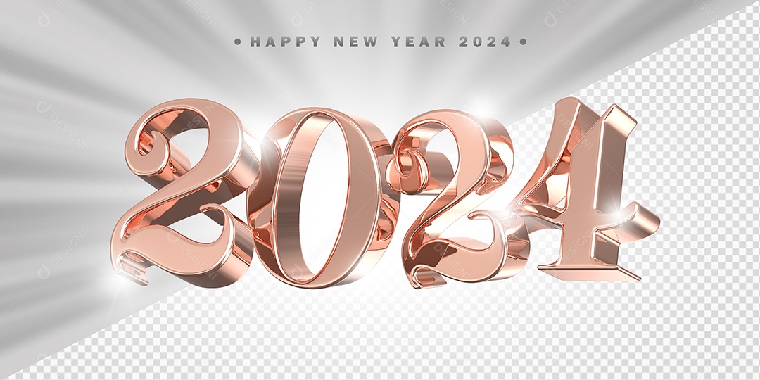 Elemento 3D 2024 Rose Para Composição PSD