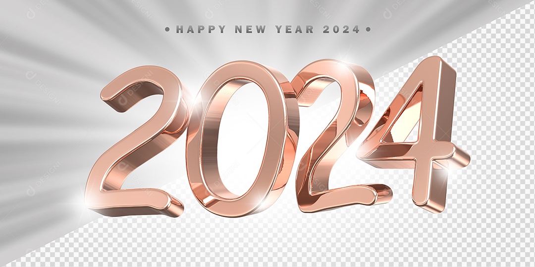 Elemento 3D 2024 Rose Para Composição PSD