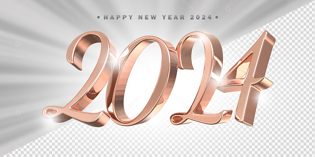 Elemento 3D 2024 Rose Para Composição PSD