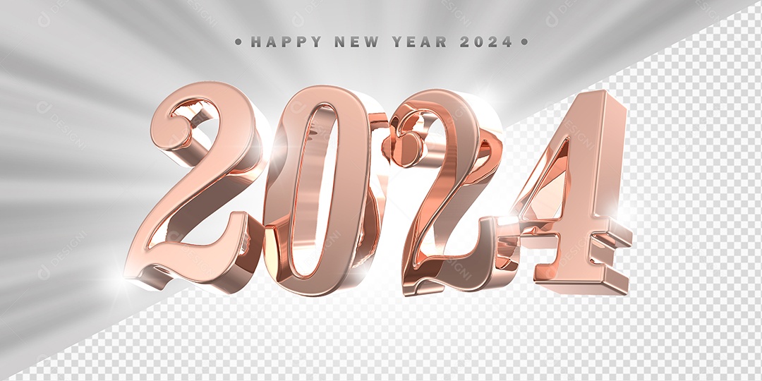 Elemento 3D 2024 Rose Para Composição PSD