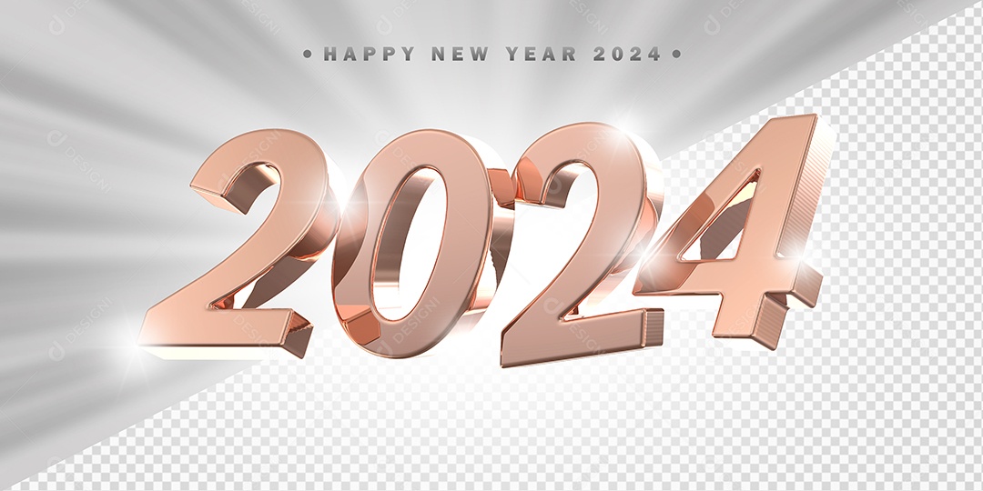 Elemento 3D 2024 Rose Para Composição PSD