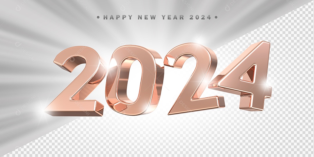 Elemento 3D 2024 Rose Para Composição PSD