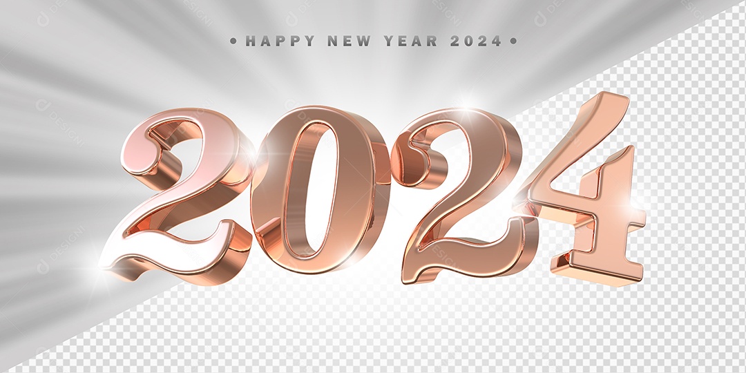 Elemento 3D 2024 Rose Para Composição PSD