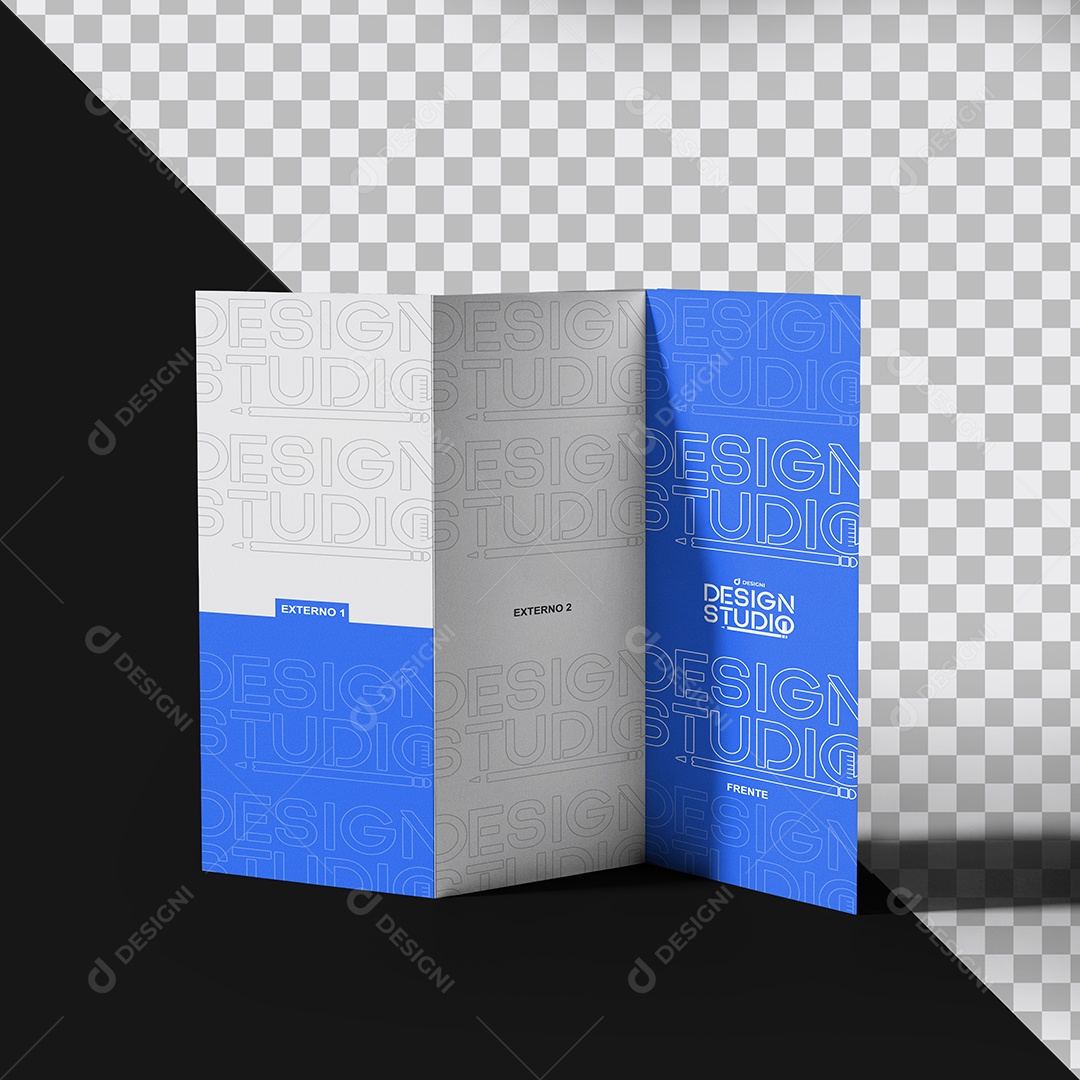 Mockup Folder 3 Dobras PSD Editável